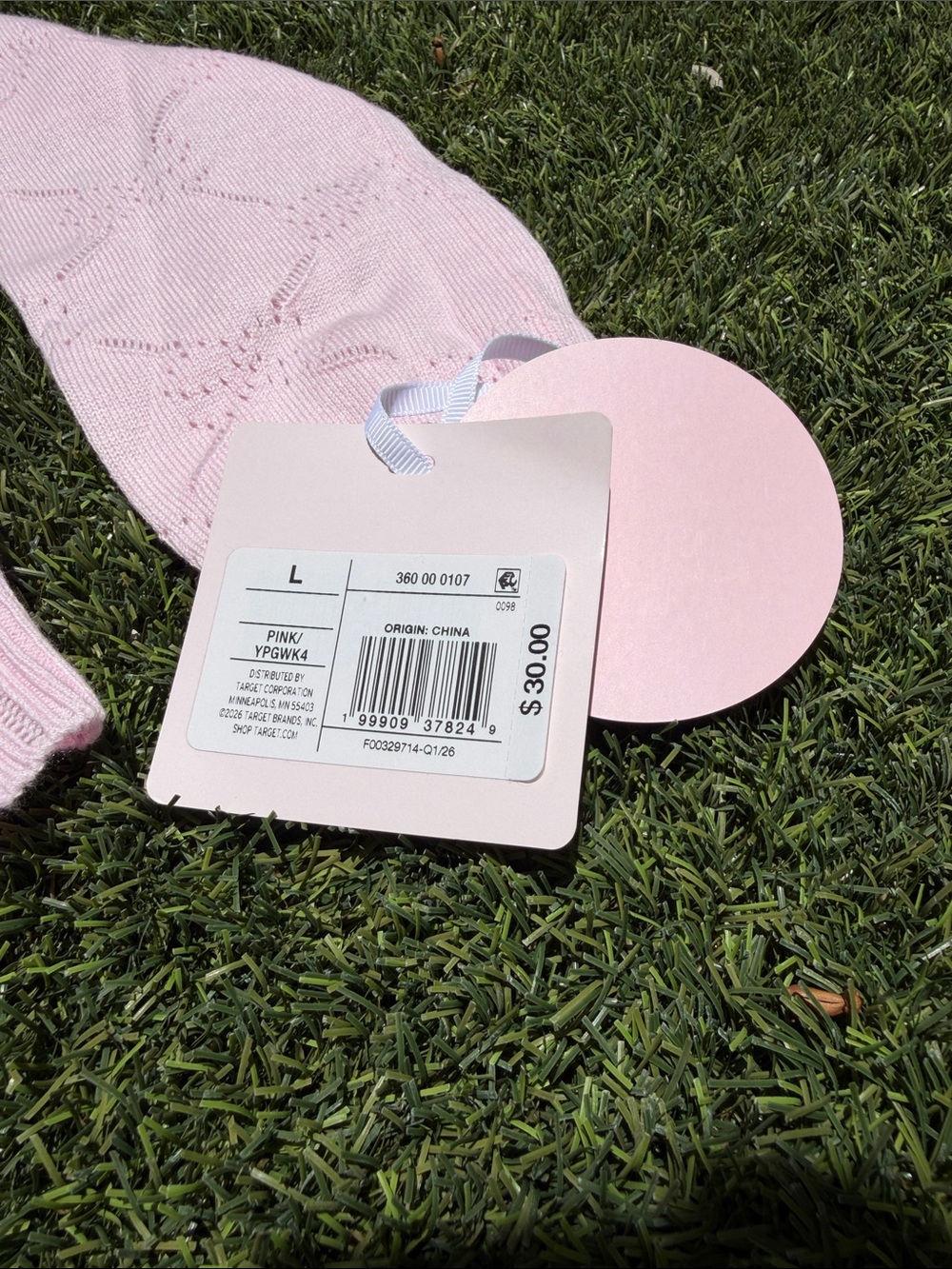 LoveShackFancy x Target Girls Light Pink Eyelet Knit Cardigan - Picture 3 of 4